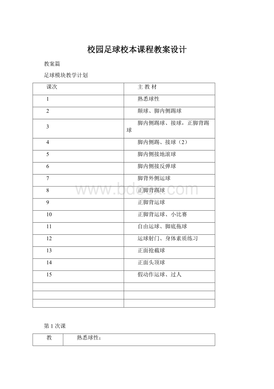 校园足球校本课程教案设计.docx_第1页