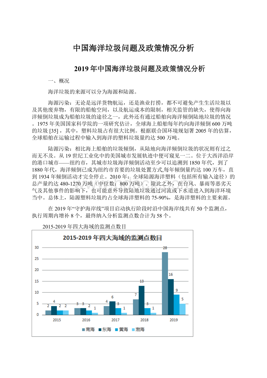 中国海洋垃圾问题及政策情况分析Word文档格式.docx