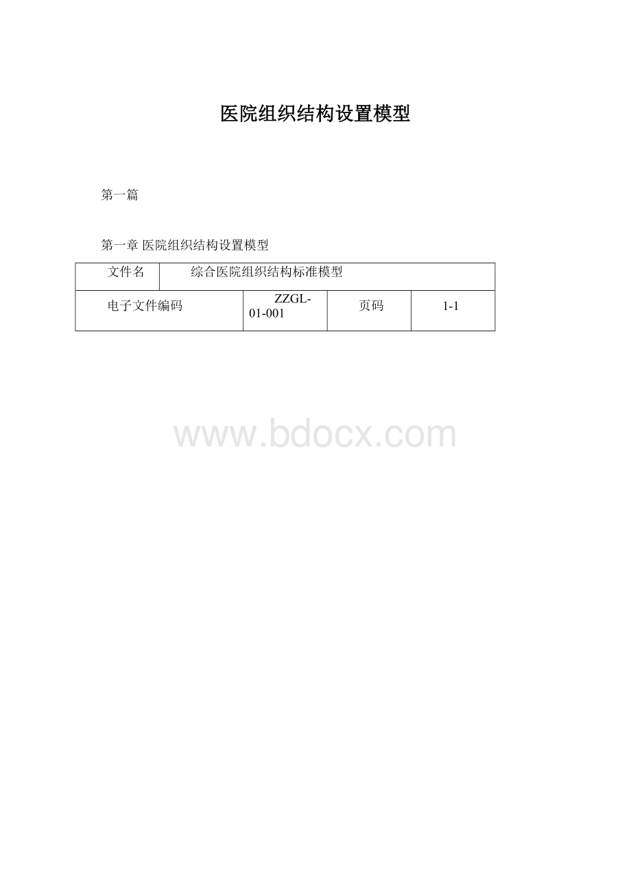 医院组织结构设置模型.docx_第1页