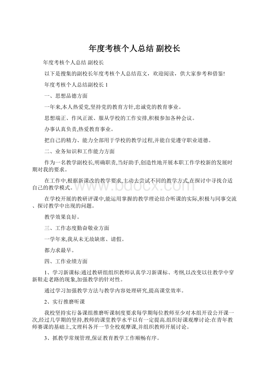 年度考核个人总结 副校长文档格式.docx