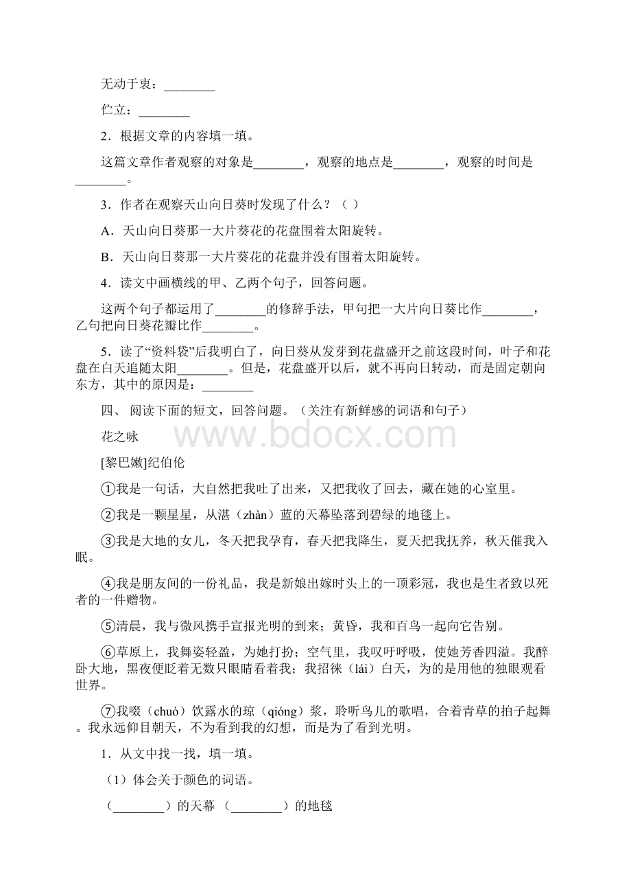 语文版三年级上册语文短文阅读及答案.docx_第3页