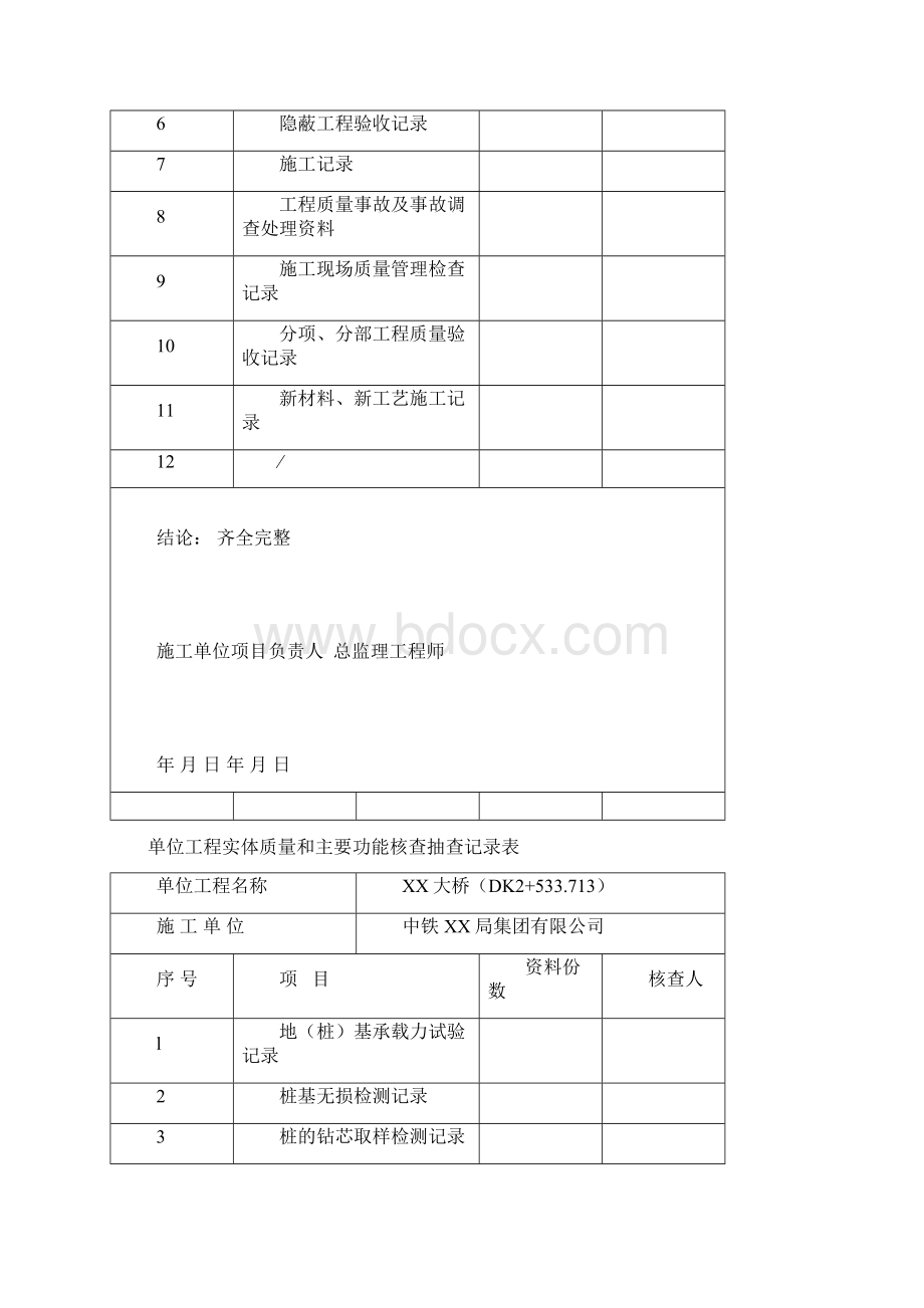 桥单位工程验收记录表Word格式.docx_第3页