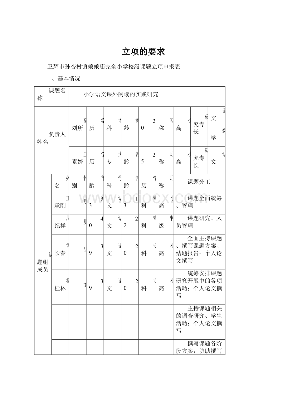 立项的要求Word格式.docx