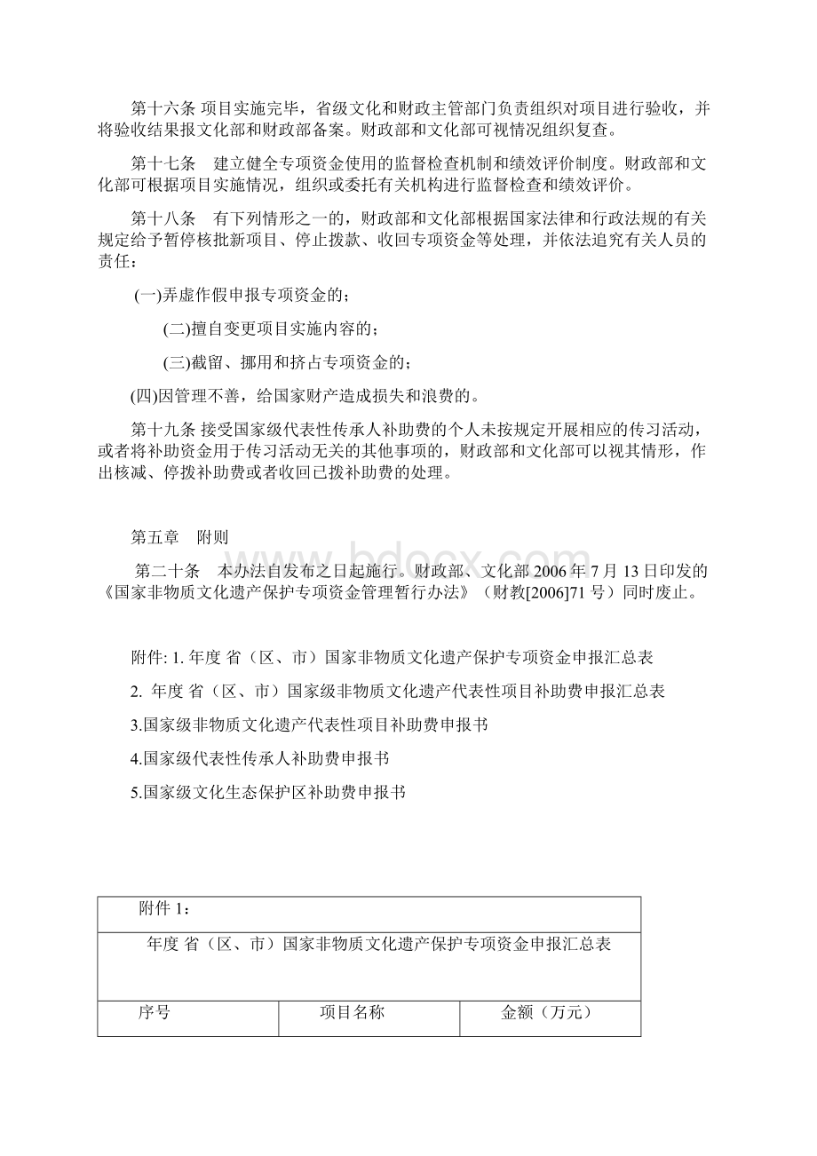 国家非物质文化遗产保护专项资金管理办法.docx_第3页