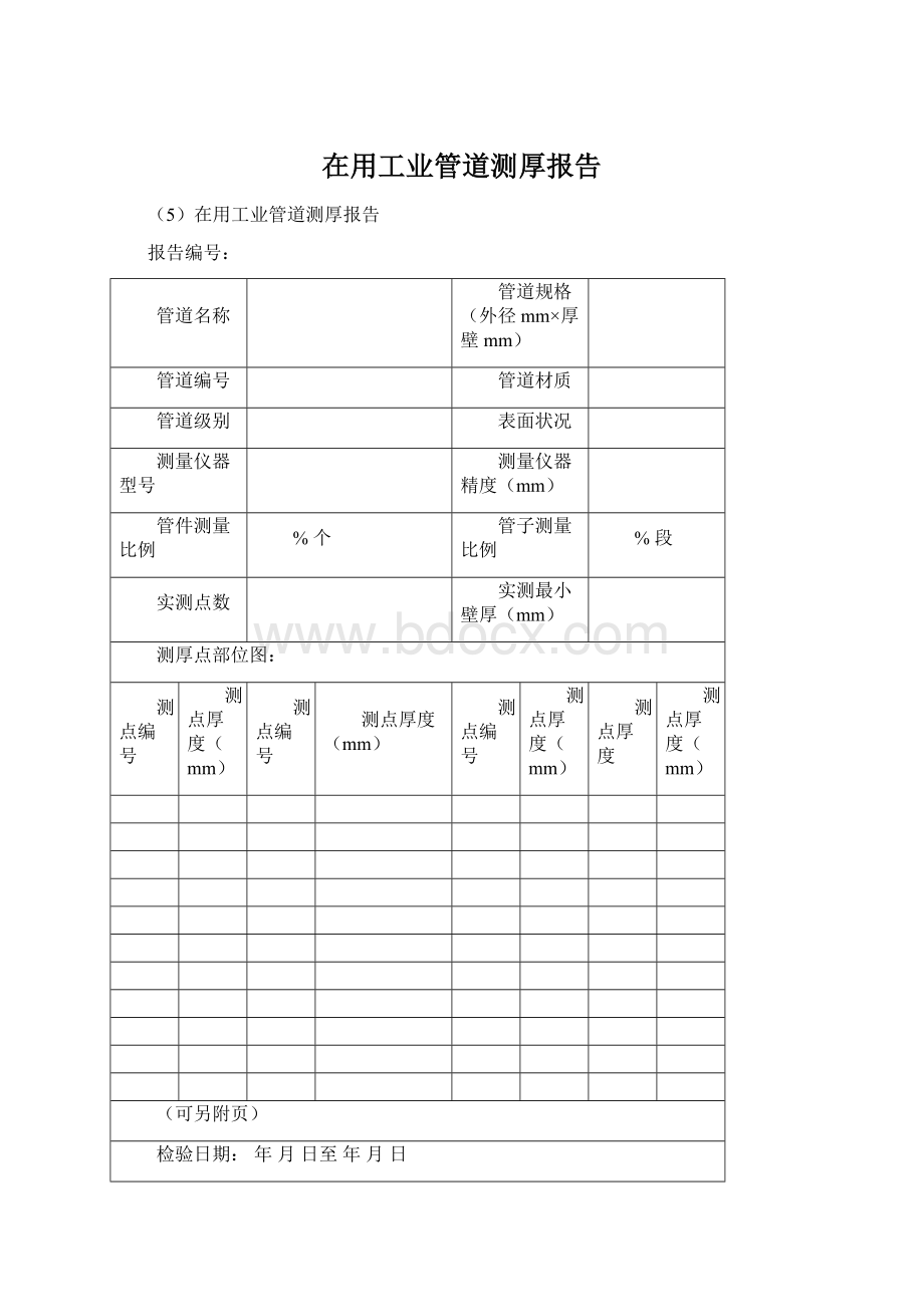 在用工业管道测厚报告.docx_第1页