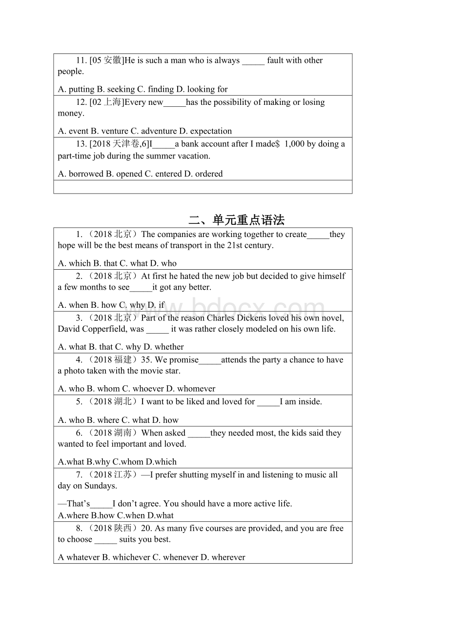 高二英语上册单元知识点复习题2.docx_第2页