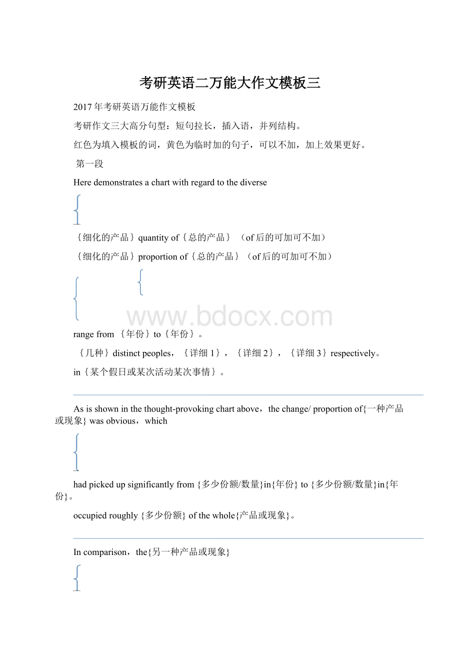 考研英语二万能大作文模板三Word下载.docx