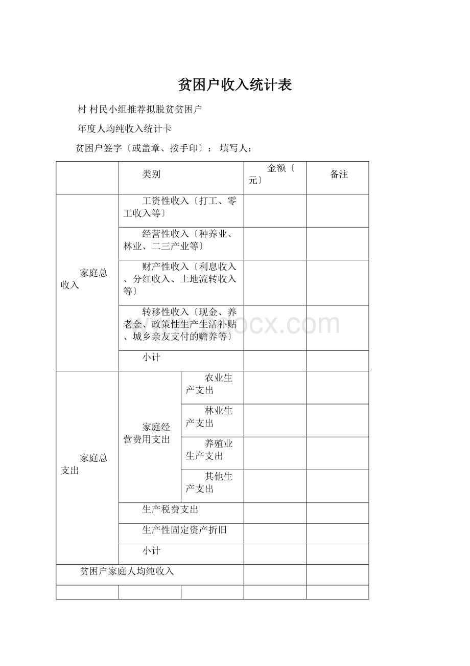 贫困户收入统计表.docx_第1页