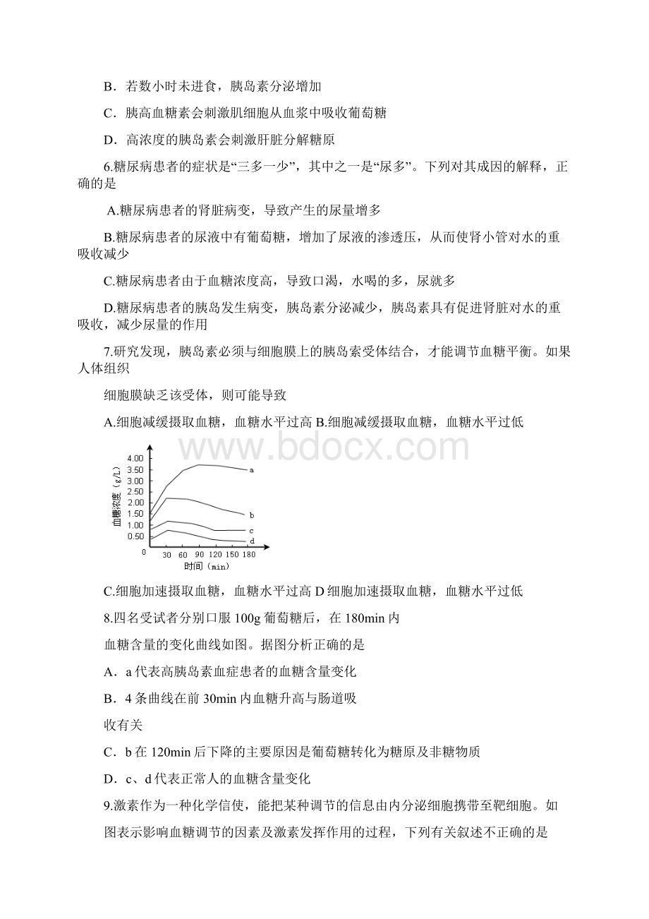 通过激素的调节训练题.docx_第2页