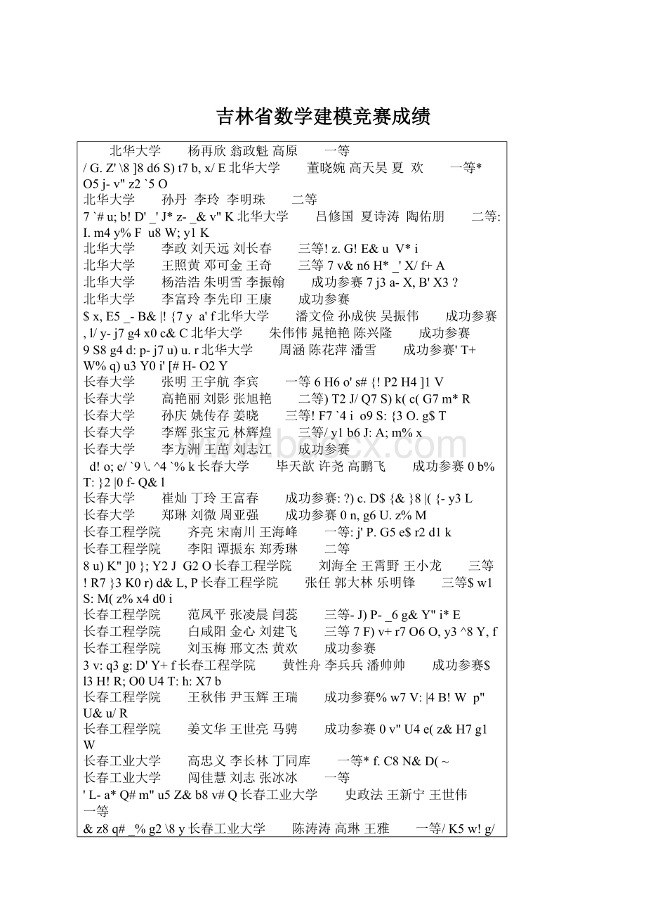 吉林省数学建模竞赛成绩Word文档下载推荐.docx