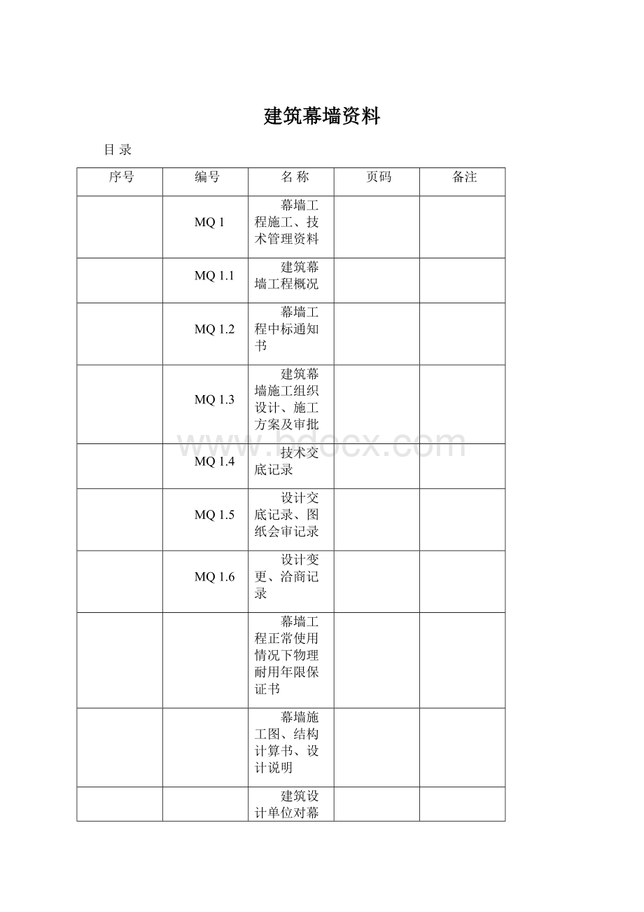 建筑幕墙资料.docx