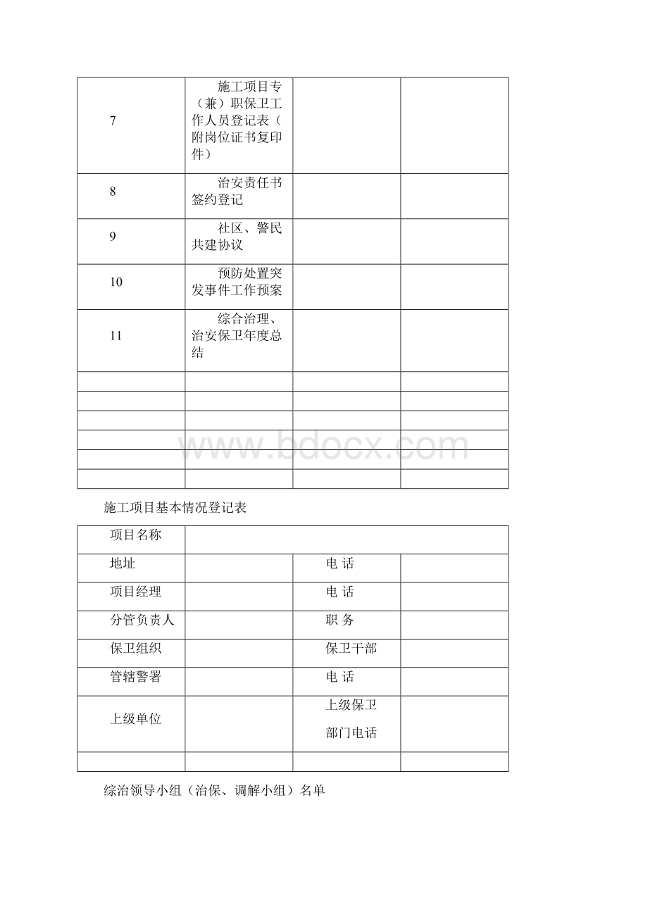 施工现场综合治理治安保卫工作台账.docx_第2页