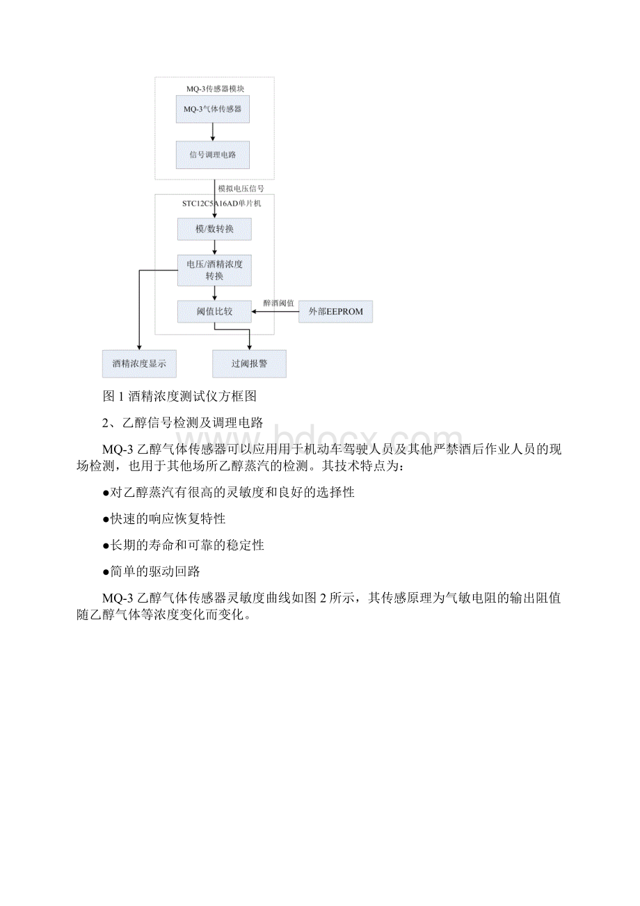 基于单片机的酒精浓度测试仪设计报告.docx_第2页