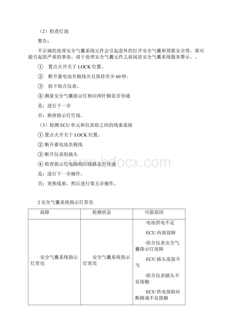 汽车安全气囊故障诊断流程.docx_第2页