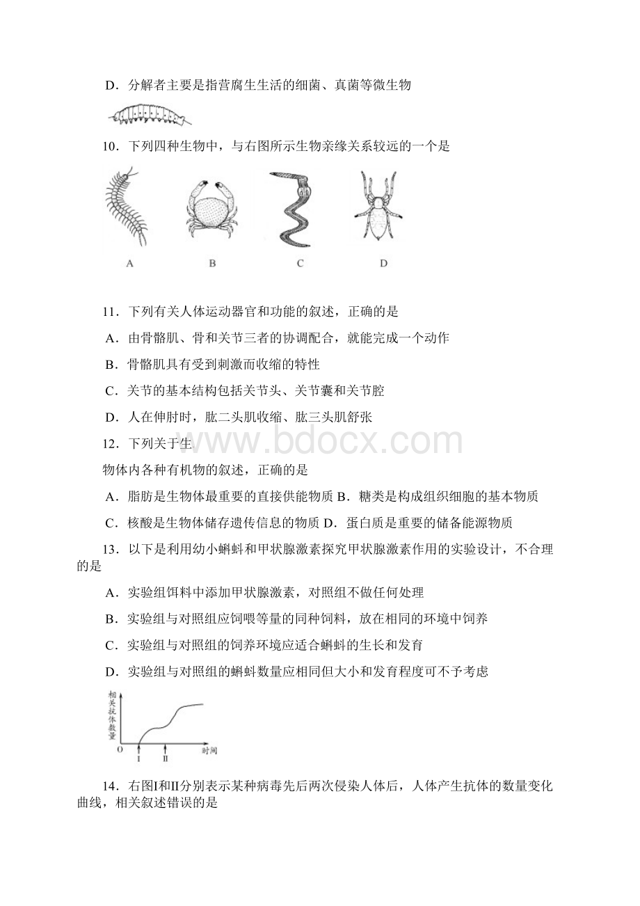 山东省潍坊市中考生物真题及答案.docx_第3页