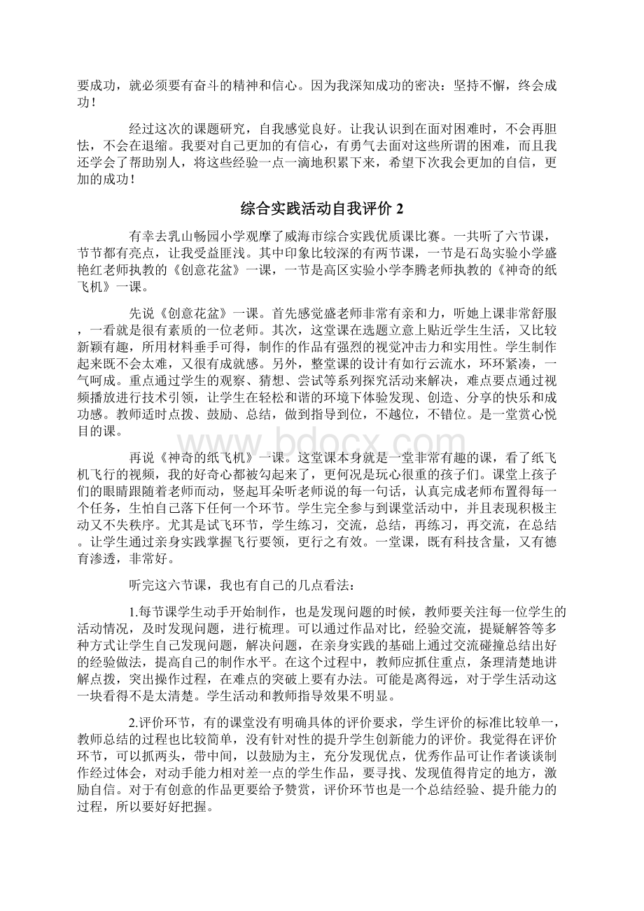 综合实践活动自我评价6篇.docx_第2页