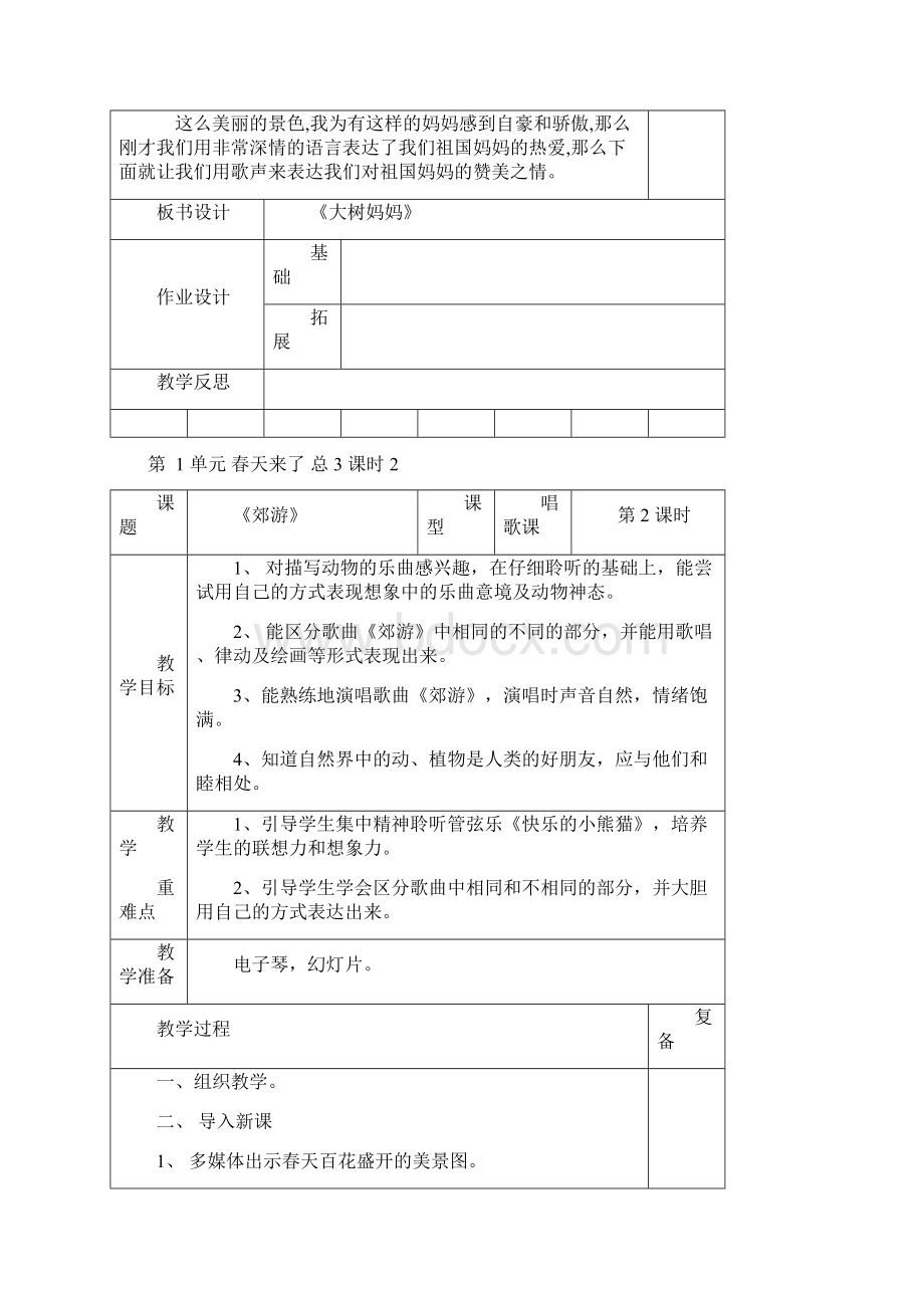 最新人音版二年级下册音乐全册教案整理.docx_第3页