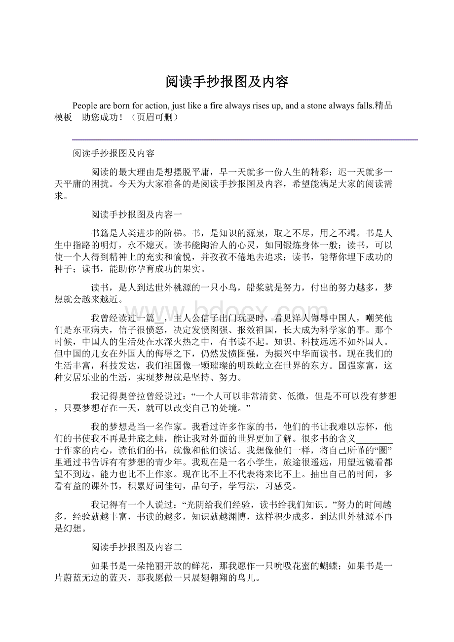 阅读手抄报图及内容.docx