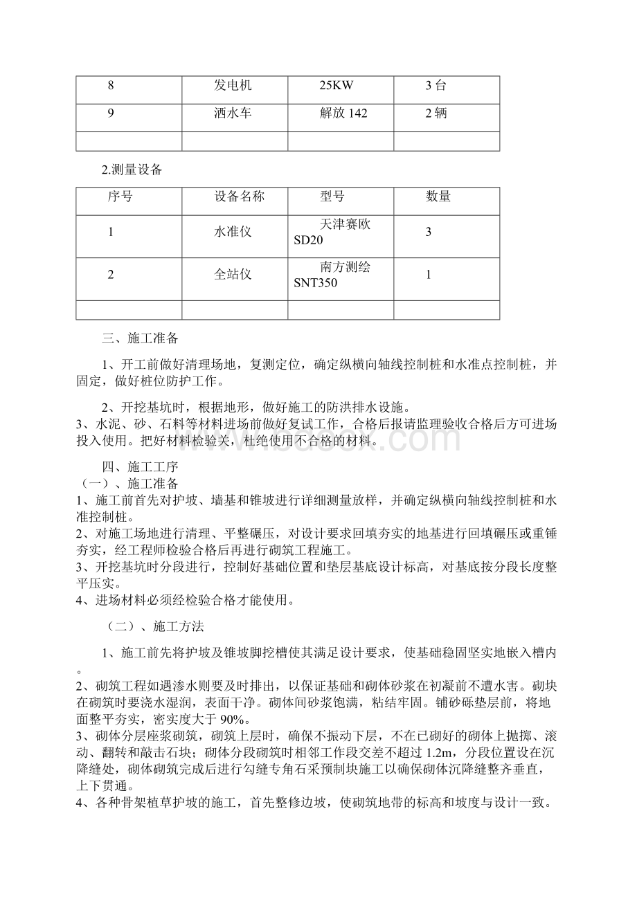 高速公路护坡浆砌片石及排水沟施工方案doc.docx_第2页