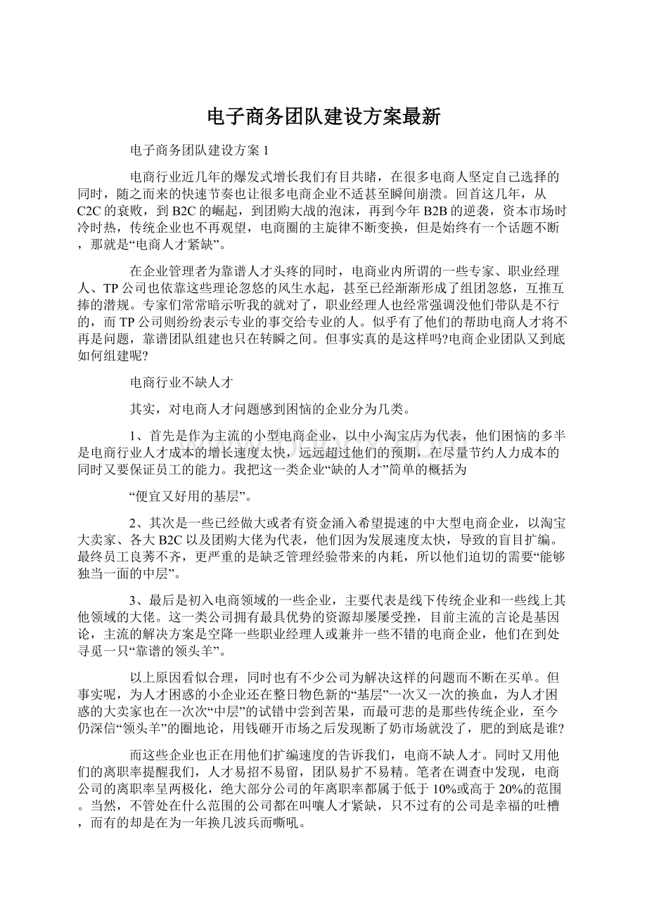 电子商务团队建设方案最新.docx