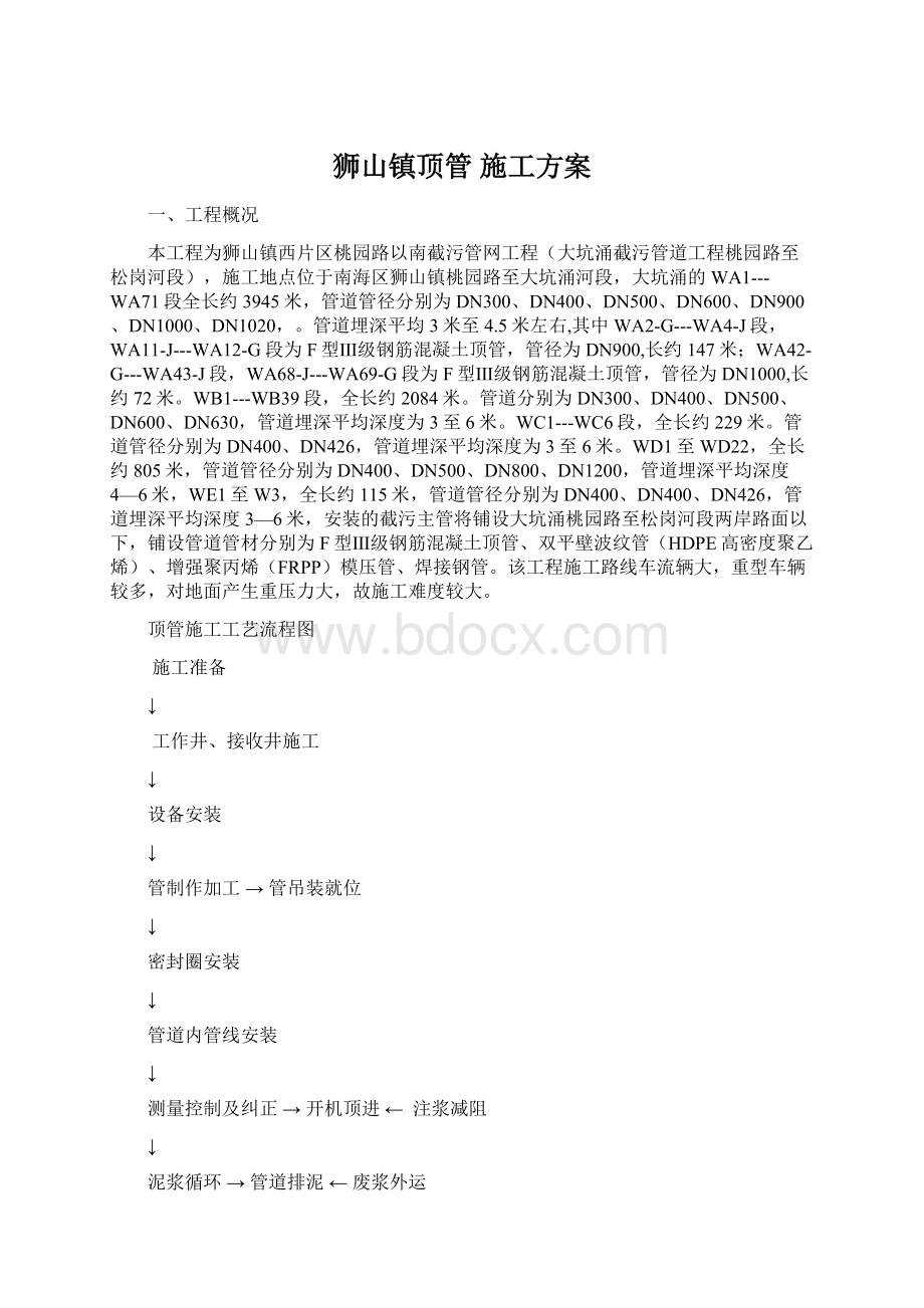 狮山镇顶管 施工方案.docx