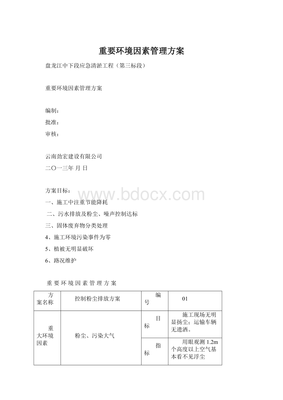 重要环境因素管理方案.docx_第1页