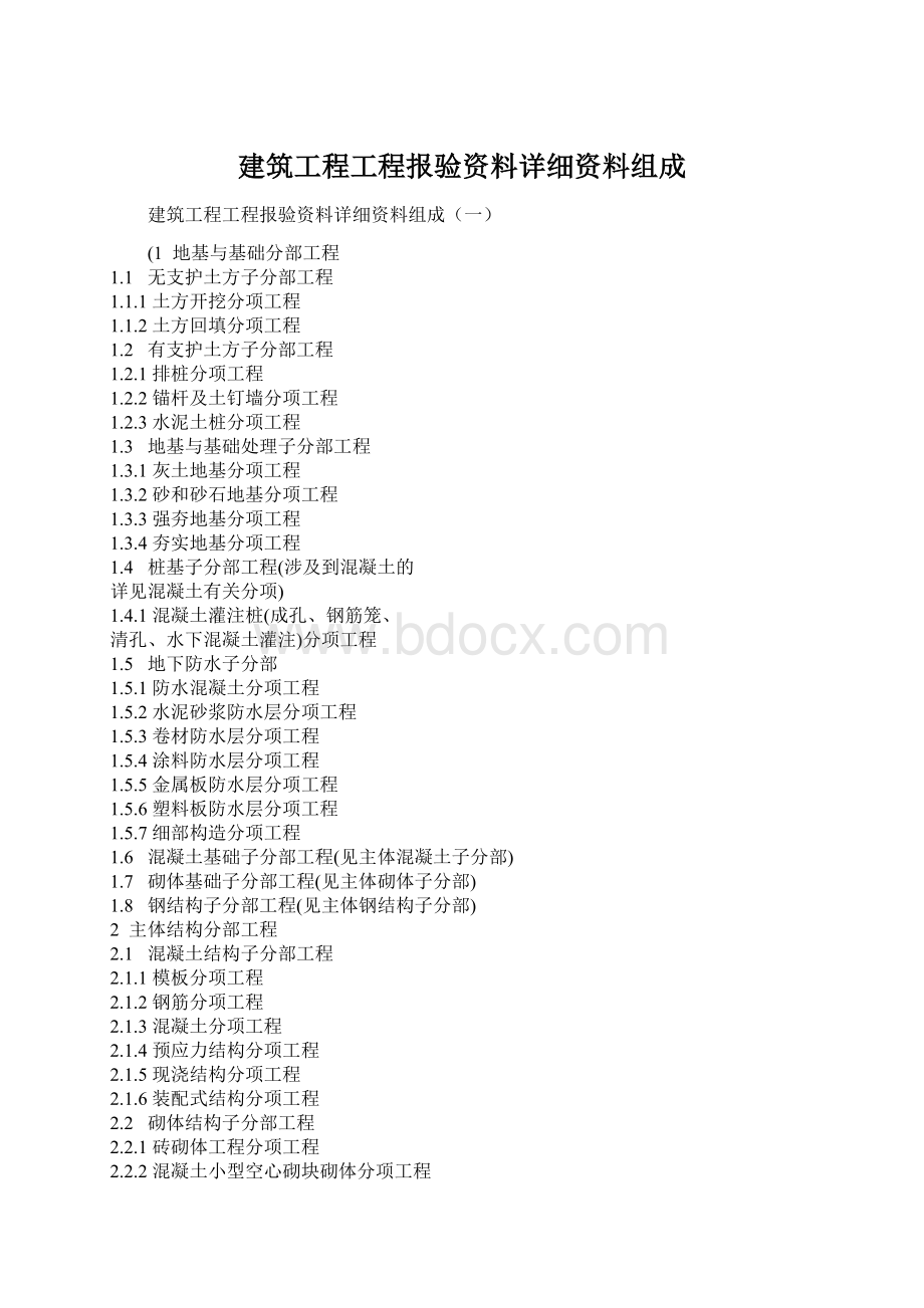 建筑工程工程报验资料详细资料组成Word文档下载推荐.docx_第1页