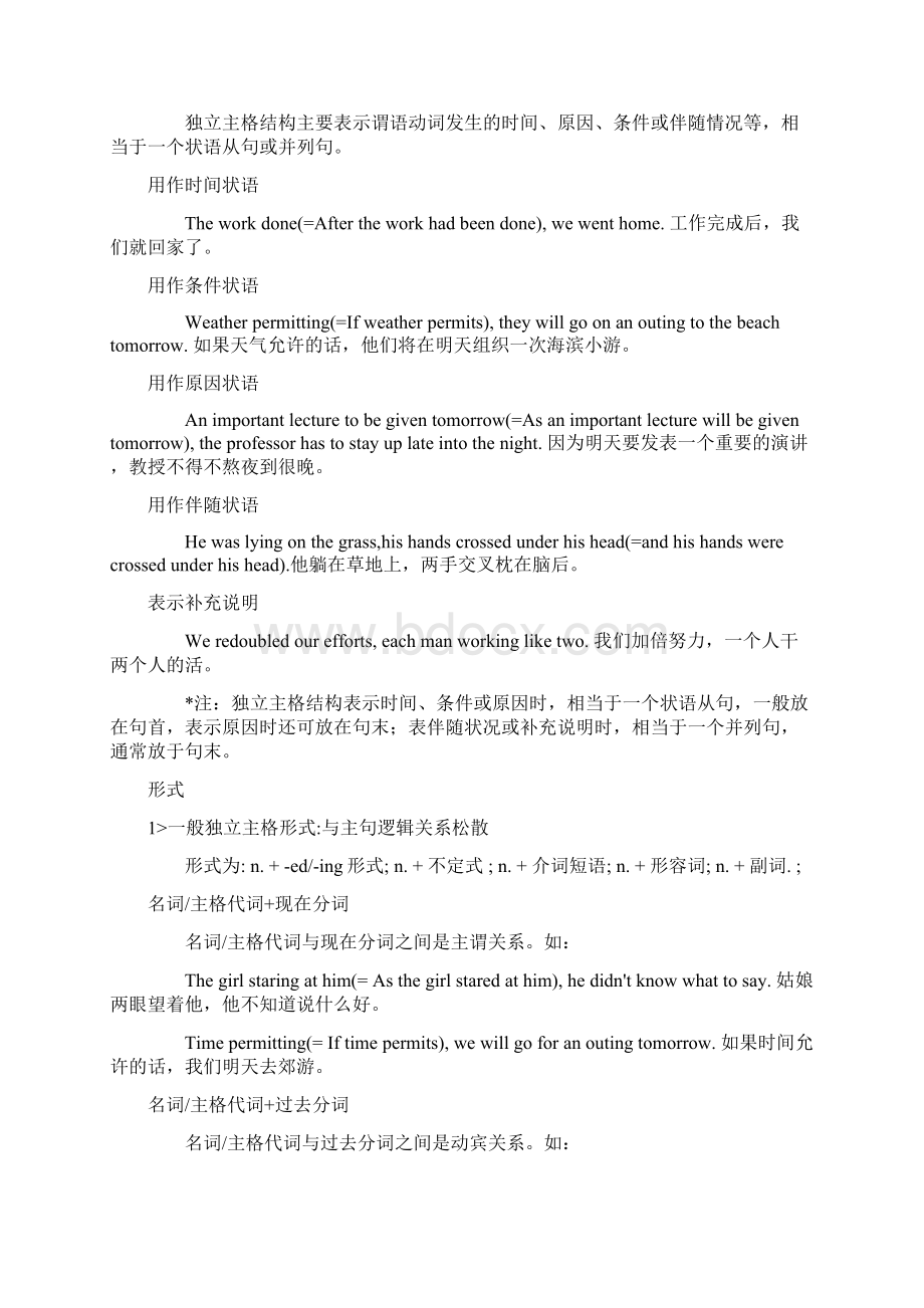 独立主格结构+英语句子结构汇编.docx_第2页