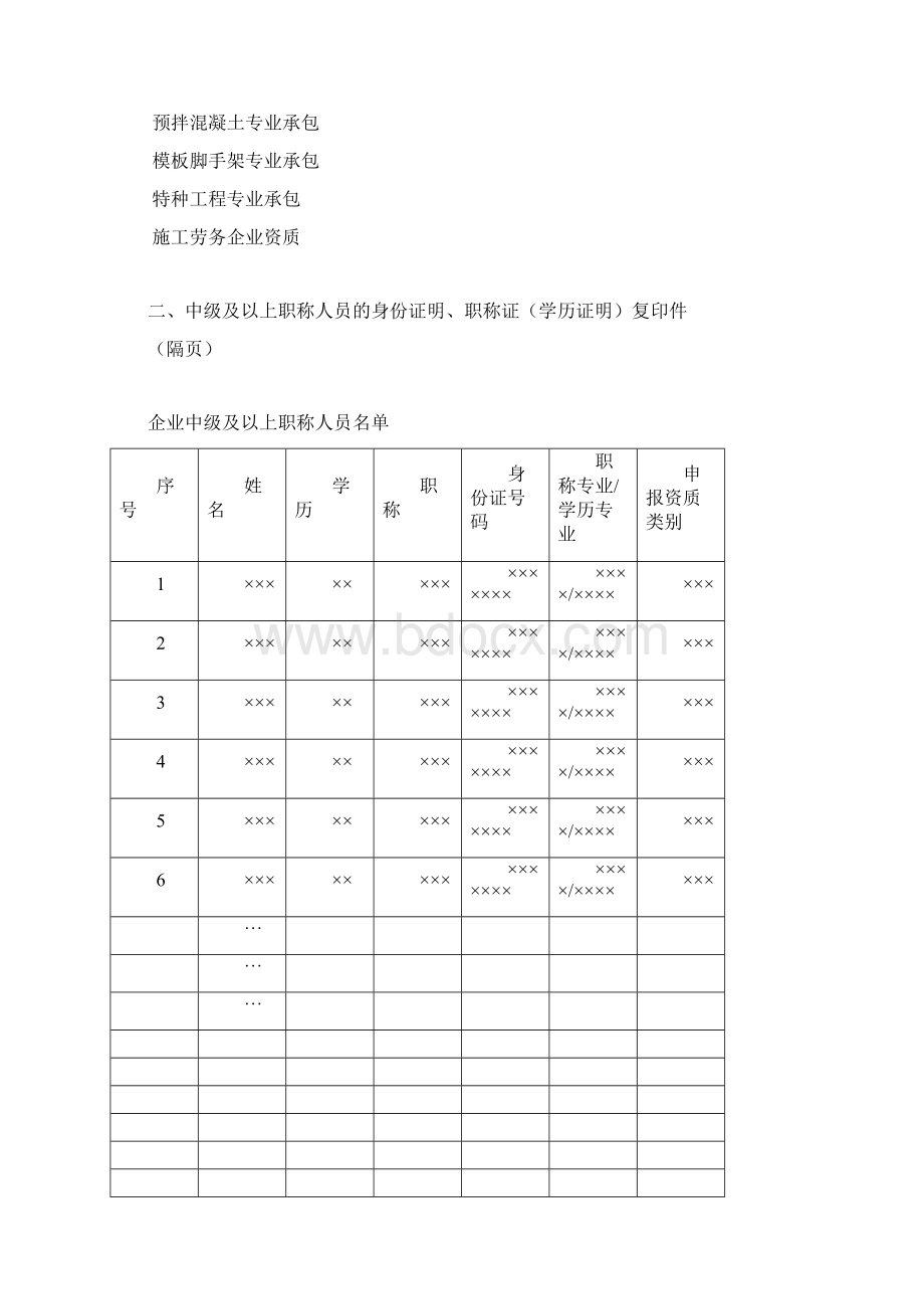 建筑业企业资质新申请附件资料人员册.docx_第2页