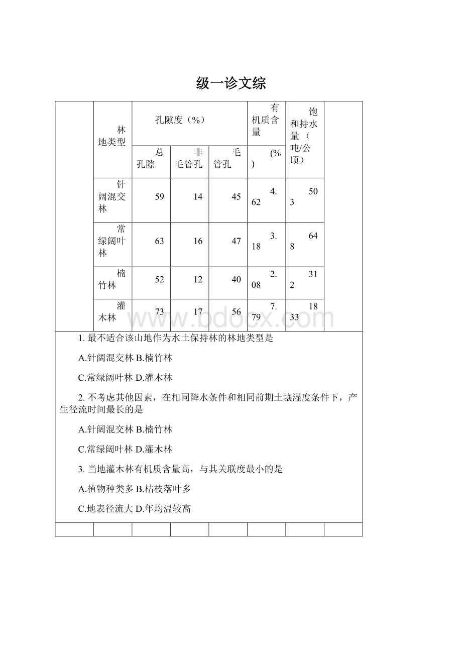 级一诊文综Word下载.docx