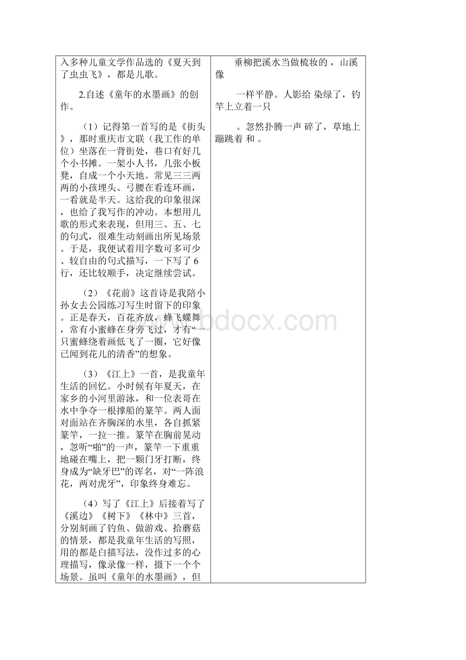 最新部编人教版小学语文三年级下册教案+反思精品18 童年水墨画教案.docx_第3页