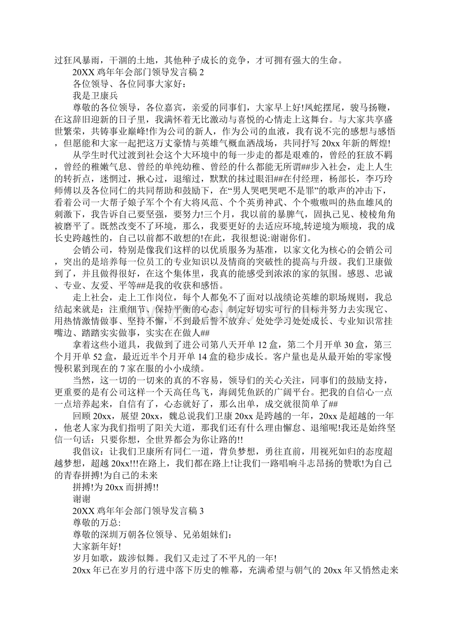 20XX鸡年年会部门领导发言稿Word下载.docx_第2页