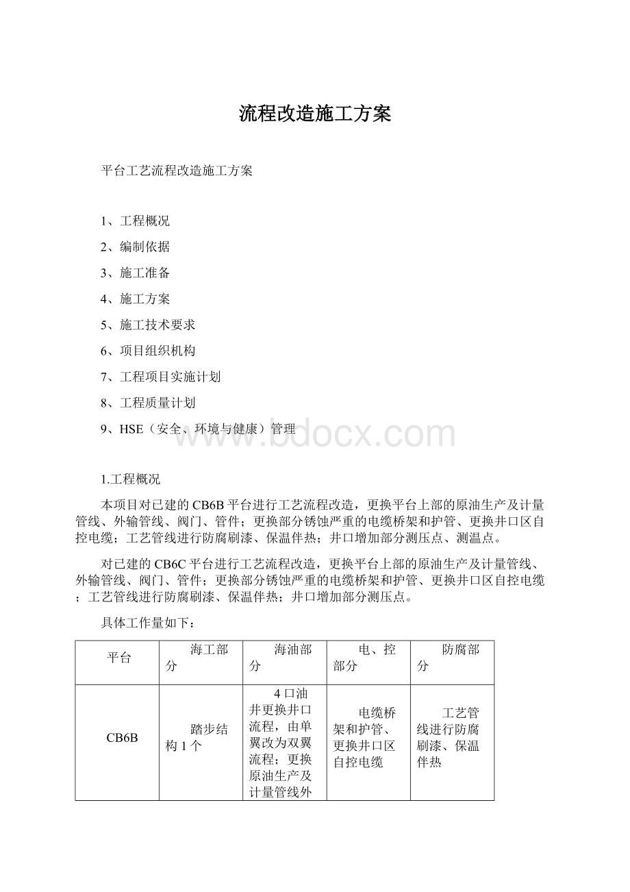 流程改造施工方案Word下载.docx