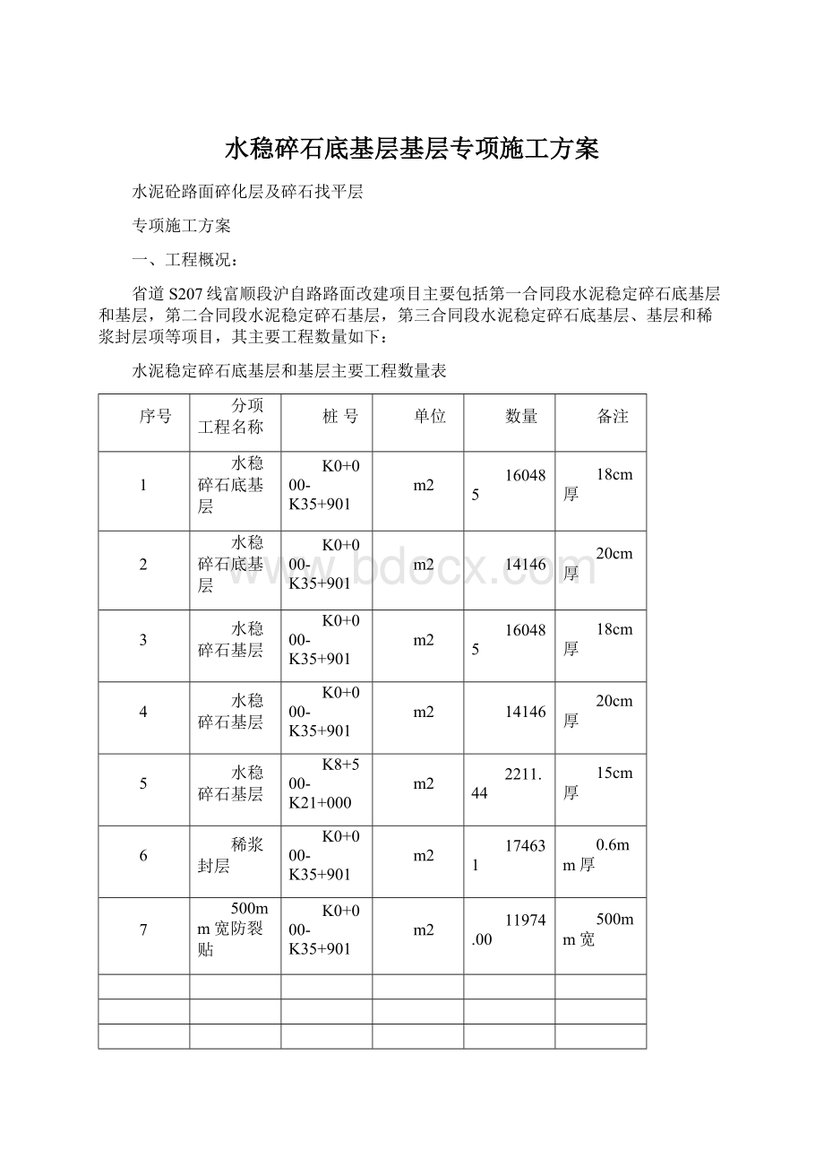 水稳碎石底基层基层专项施工方案.docx