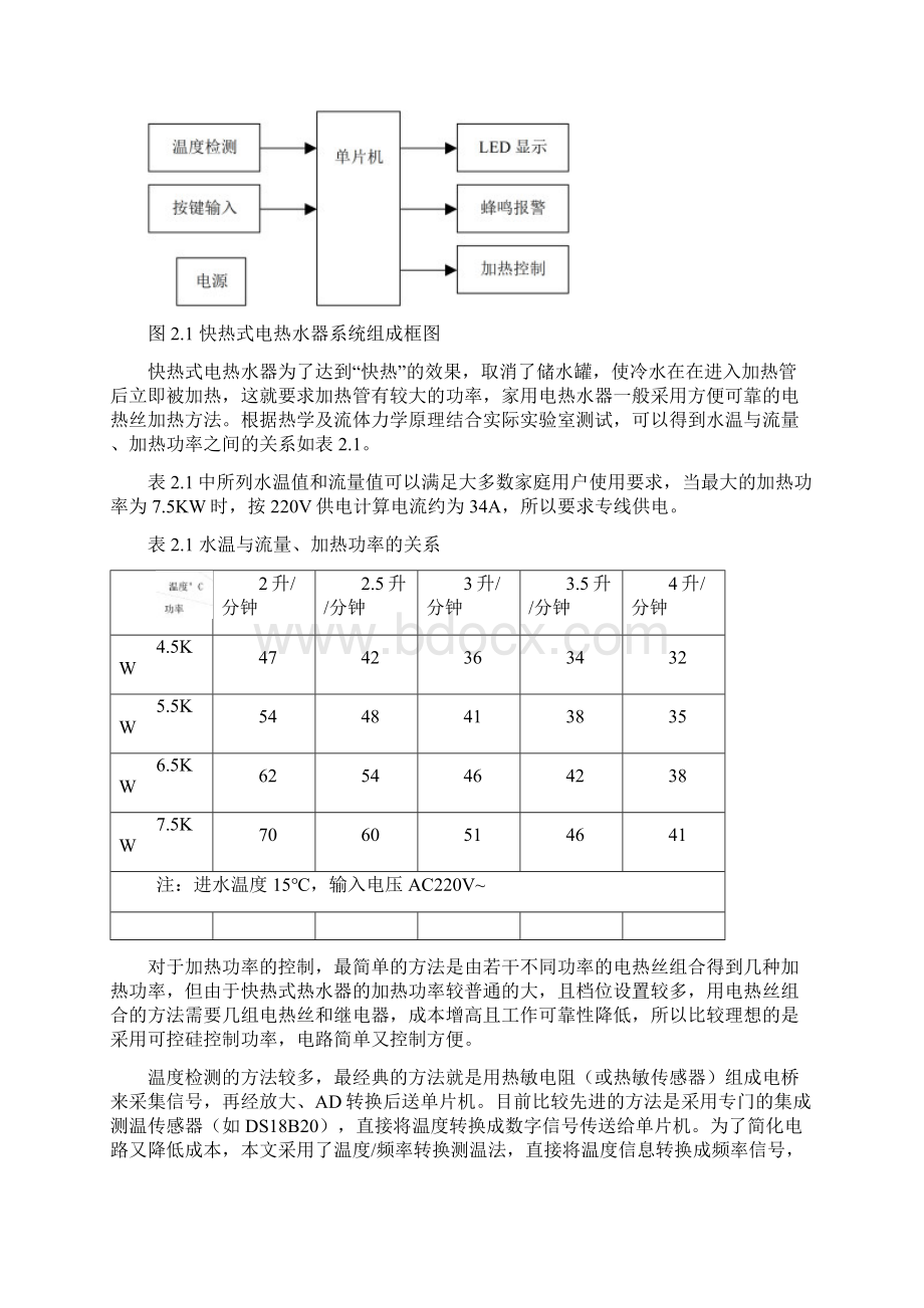 快热式家用电热水器 课程设计报告书.docx_第2页