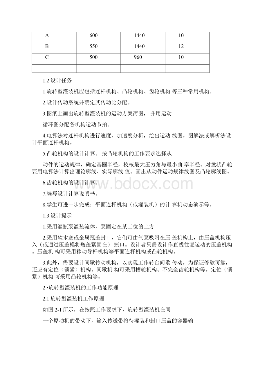 旋转型灌装机机械原理课程设计docxWord下载.docx_第3页