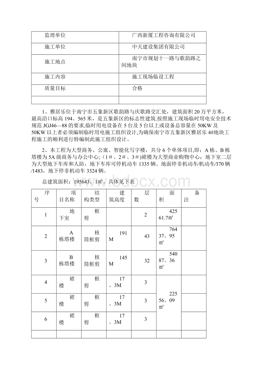 精品资料中天建设集团雅居乐4#地工程临时用电施工方案secret.docx_第2页