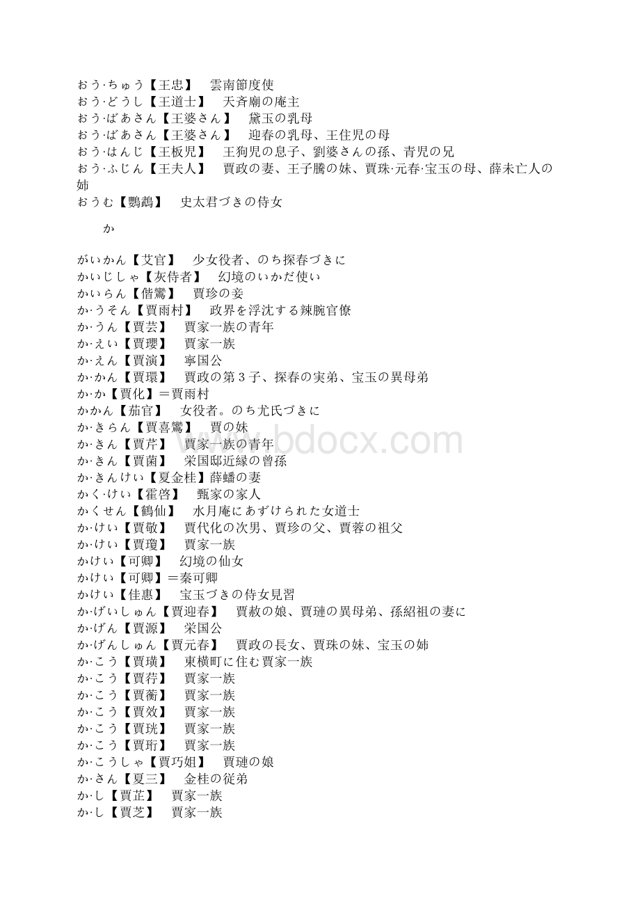 红楼梦人物日文名读法汇总.docx_第2页