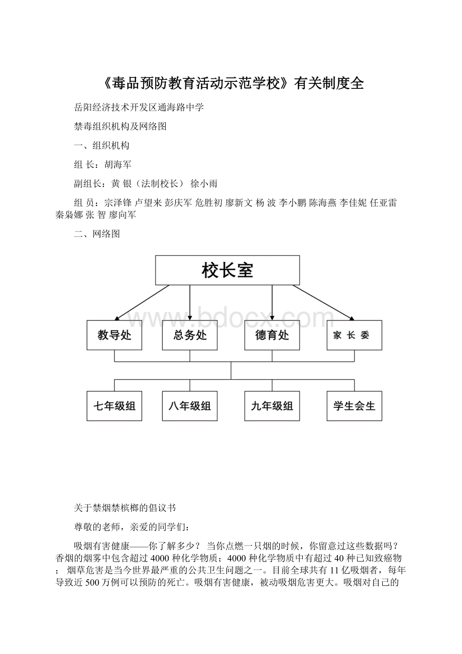 《毒品预防教育活动示范学校》有关制度全.docx_第1页