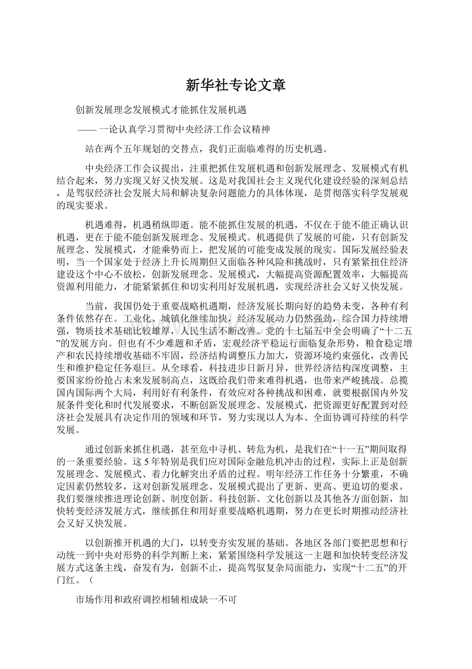 新华社专论文章文档格式.docx