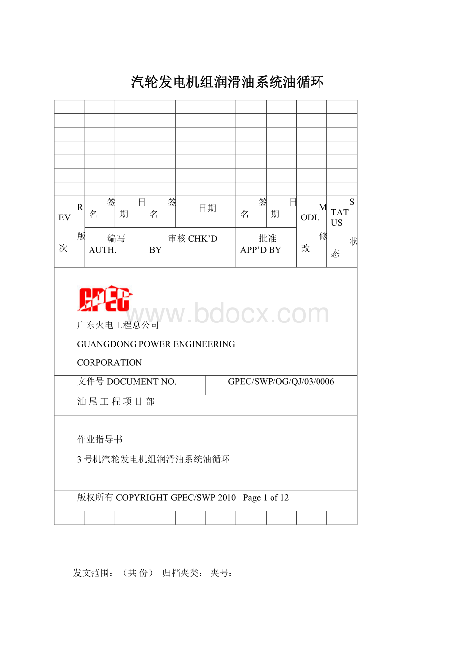 汽轮发电机组润滑油系统油循环Word格式.docx_第1页