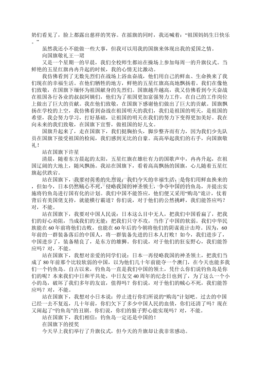 关于我与国旗的故事作文600字500字400字.docx_第2页