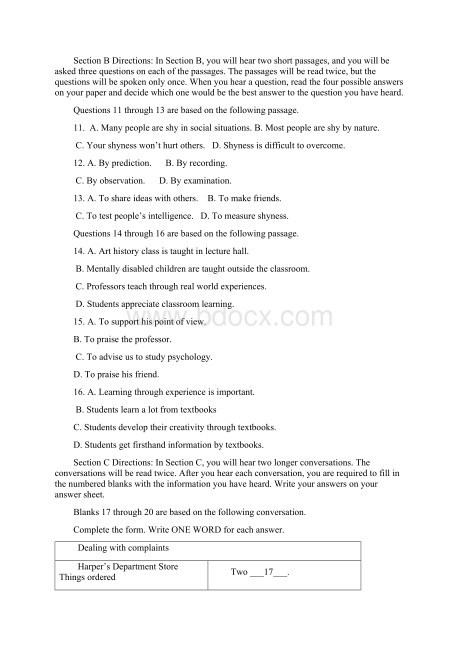 届高三英语上学期期中试题版Word格式.docx_第2页