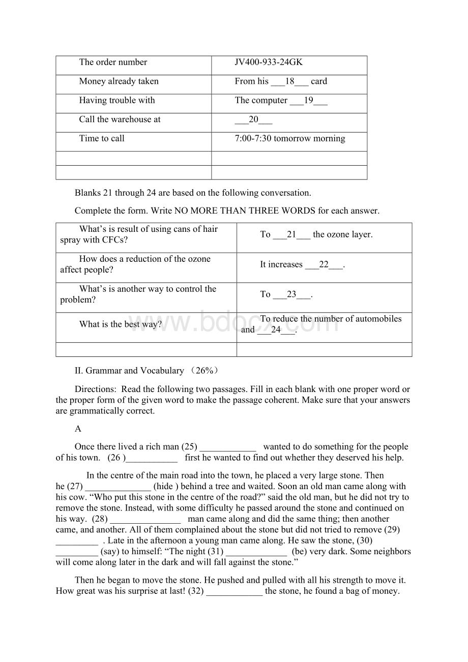 届高三英语上学期期中试题版Word格式.docx_第3页