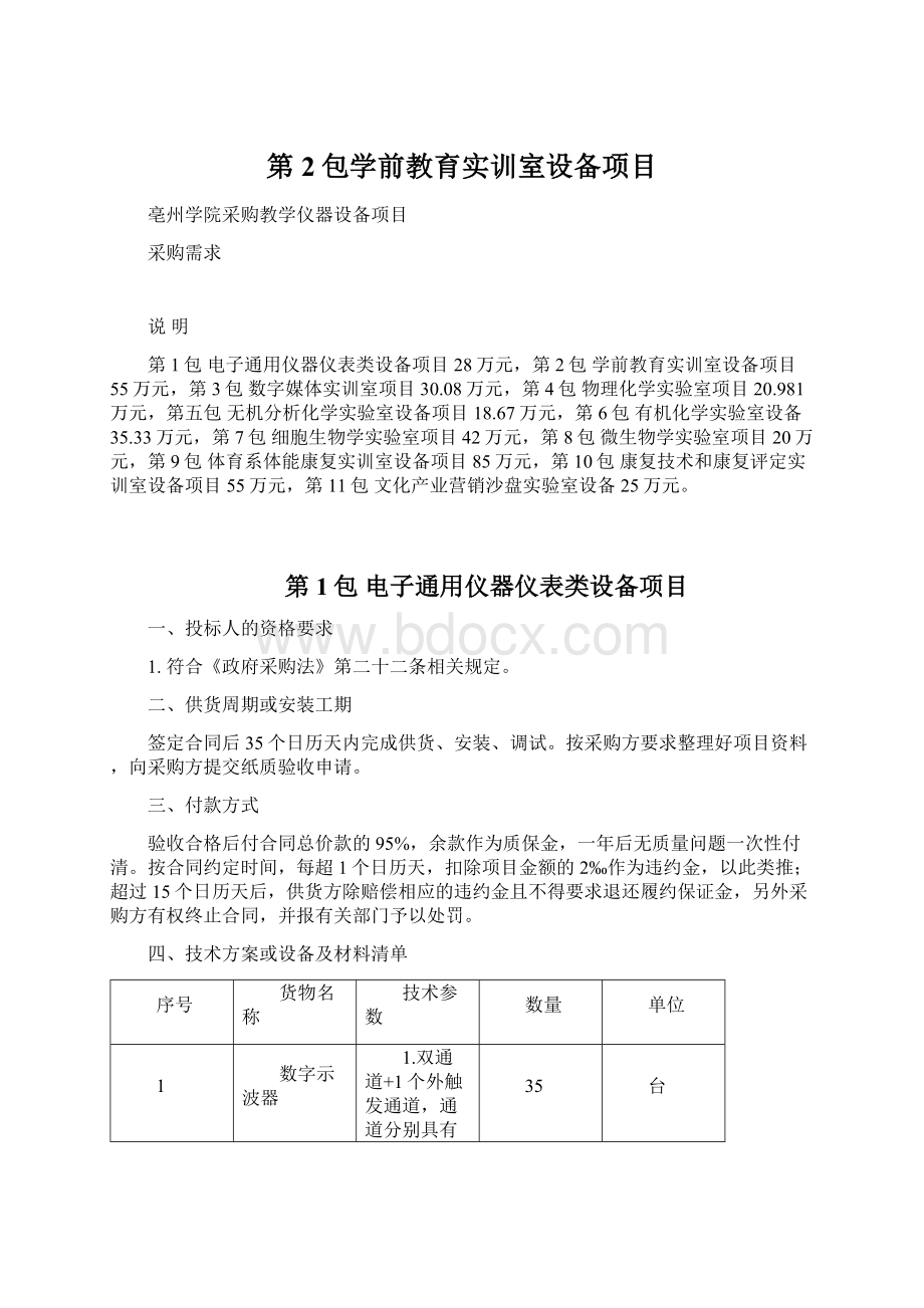 第2包学前教育实训室设备项目.docx