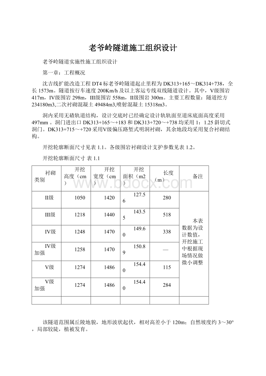 老爷岭隧道施工组织设计.docx