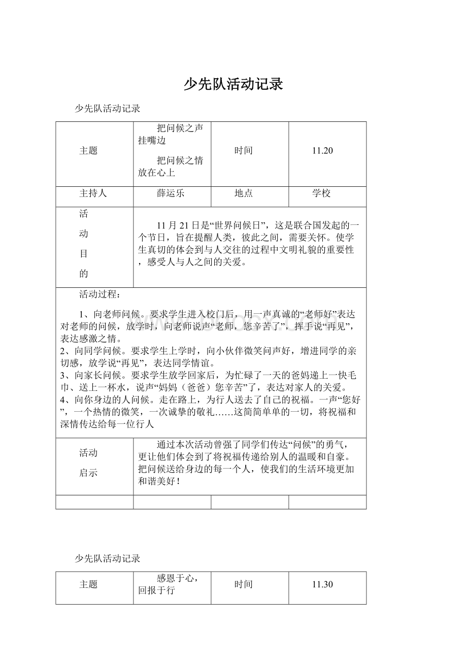 少先队活动记录文档格式.docx