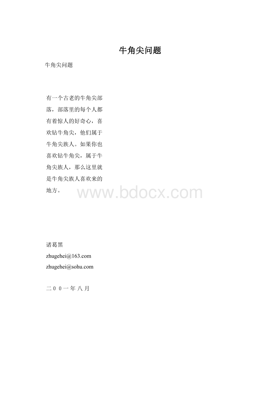 牛角尖问题Word文档格式.docx