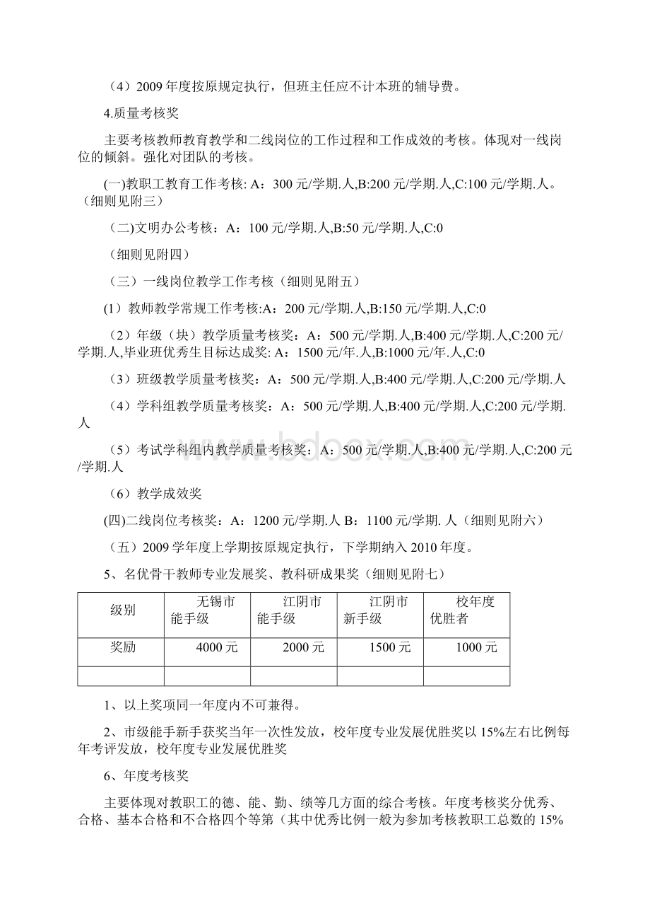 长寿中学教职工奖励性绩效工资考核实施意见概要.docx_第3页