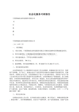 社会化服务可研报告Word下载.docx